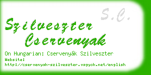 szilveszter cservenyak business card