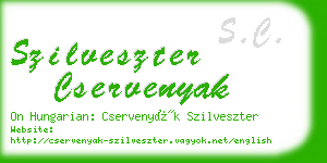 szilveszter cservenyak business card